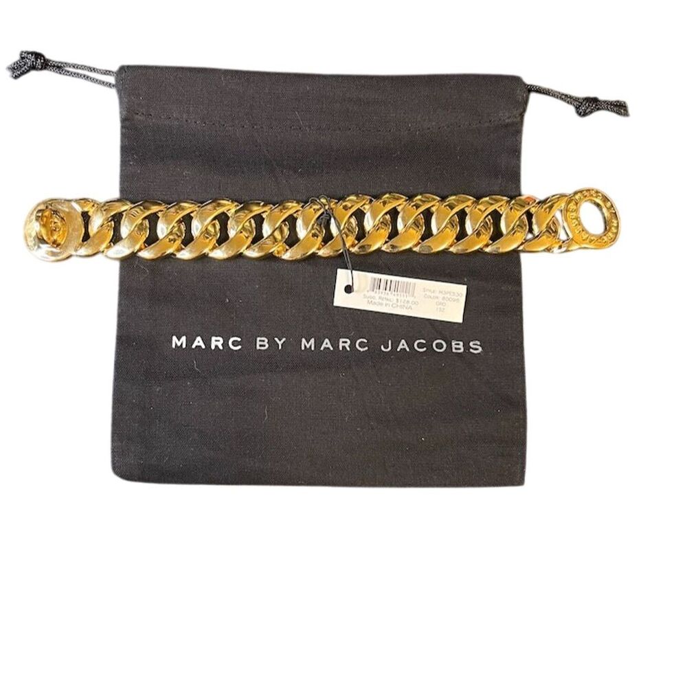 Marc by Marc Jacobs Gold Tone Chain Bracelet w/ Dust Bag